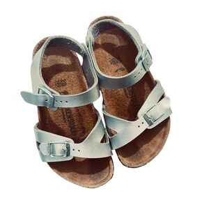 Birkenstock Kids silver strap Sandals 28 10